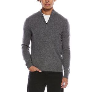 Phenix Mens  Cashmere 1/4-Zip Mock Sweater, Blue